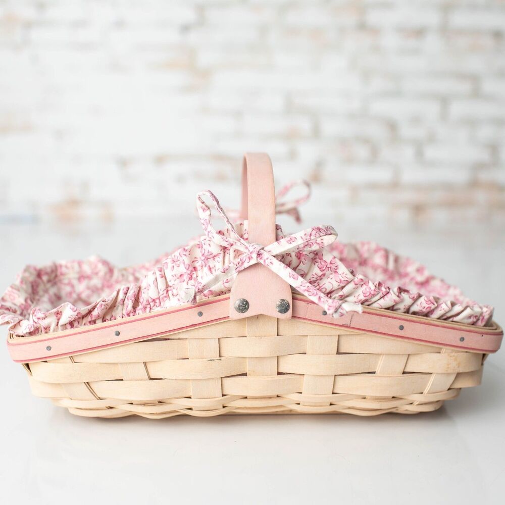 Longaberger American Cancer Society Hope Basket Pink Liner Handle USA Signed